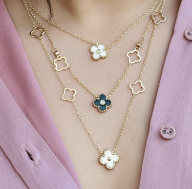 Stunning Three Layer Clover Necklace
