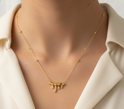 Golden Melting Statement Necklace