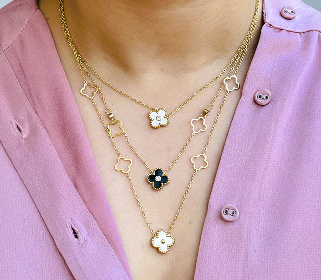 Stunning Three Layer Clover Necklace