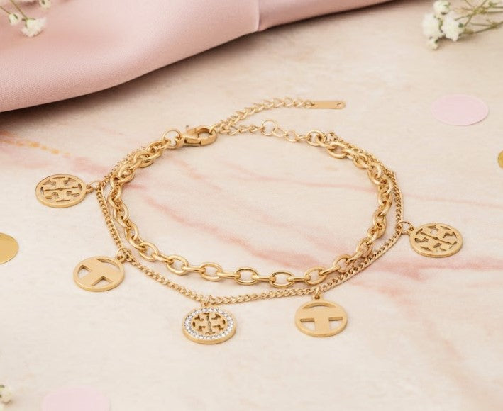 Medallion Charms Layered Bracelet